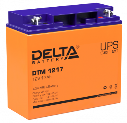 Купить аккумулятор dtm 1217 12в 17 а∙ч
