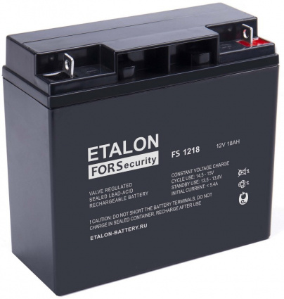 Купить аккумулятор etalon fs 1218 12в 18 а∙ч