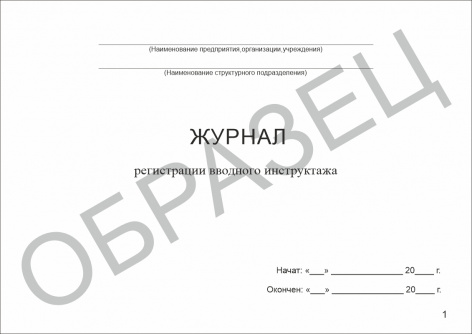 Купить журнал регистрации вводного инструктажа